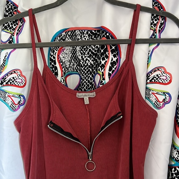 Charlotte Russe Medium M Bodysuit Burnt Orange Body Suit Tank - Picture 5 of 5